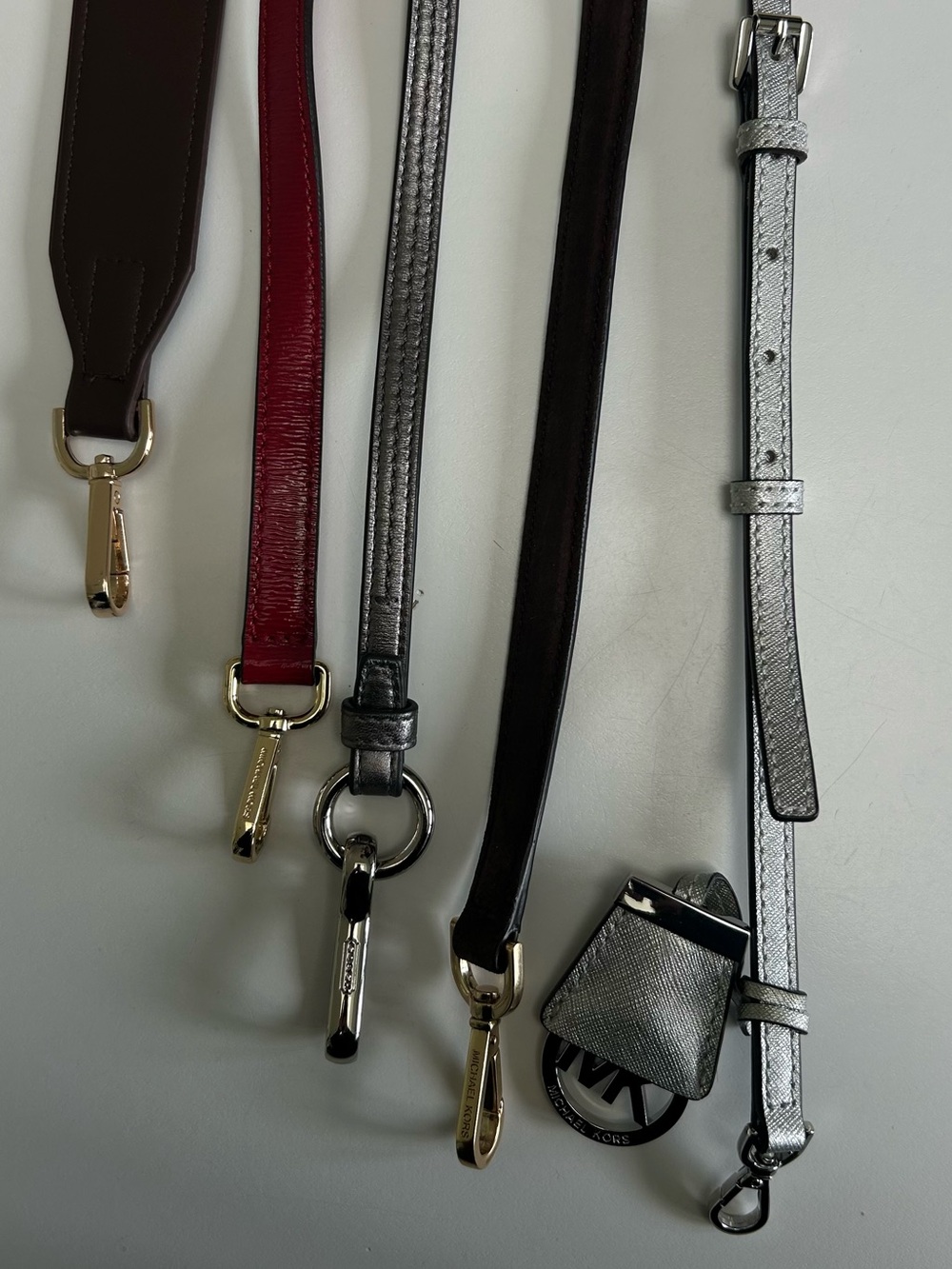 5 Leather Purse Bag Strap Belt Skinny Gold Silver Brown Suede Coach Michael Kors